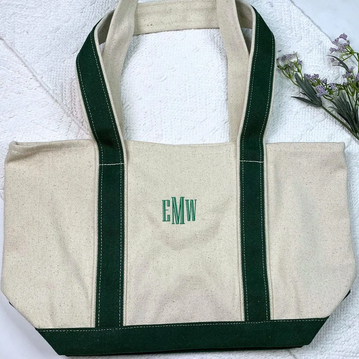 Custom Embroidered Monogram Tote Bag, Monogrammed Gift, Personalized Monogram