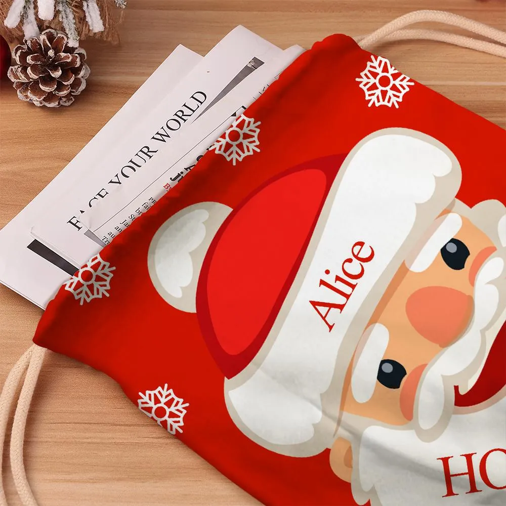 Custom Engraved Bag Cute Santa Christmas Sack Bag Gift for Boys & Girls