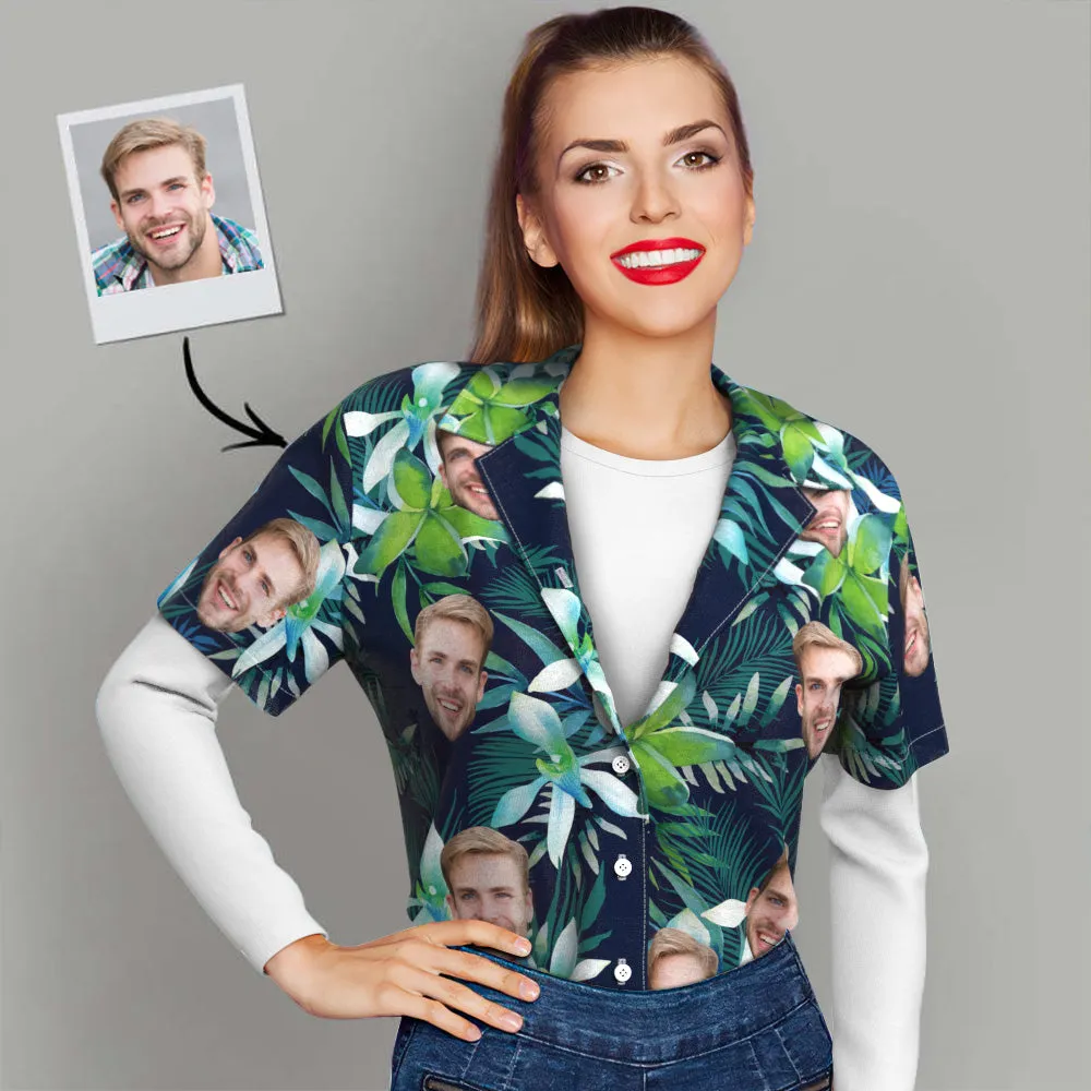 Custom Hawaiian with Face Custom Face All Over Print Tropical Style Hawaiian Shirt