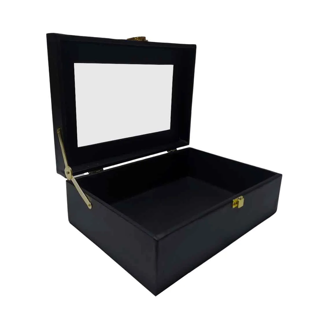 Customized Black Gift Box for Men Vegan Leather Add Name - Filmy