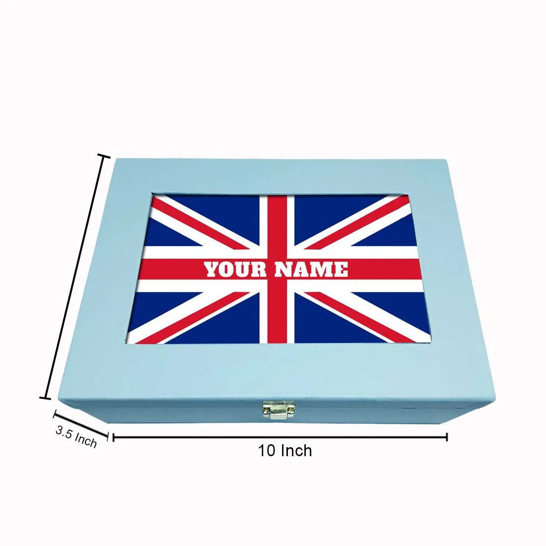 Customized Gift Boxes for Women Men Vegan Leather Add Name - UK Flag