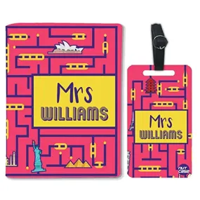 Customized Mr & Mrs Passport Cover Anniversary Gifts for CouplesLuggage Tag -  Mrs Traveller