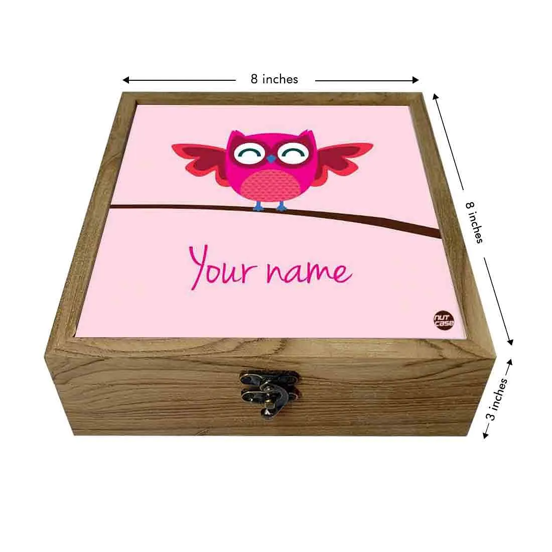 Customized Travel Jewelry Holder - Pink Owl