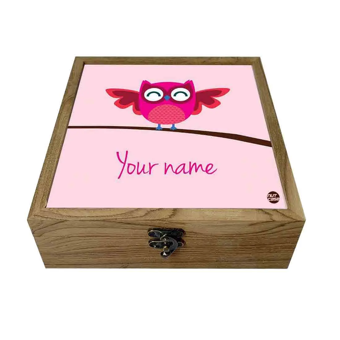 Customized Travel Jewelry Holder - Pink Owl