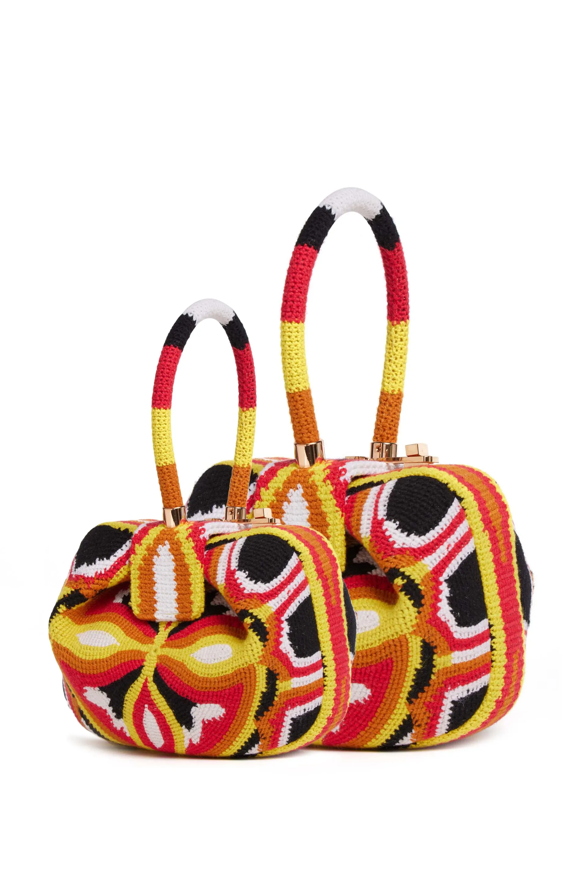 Demi Bag in Red, Yellow & Black Crochet