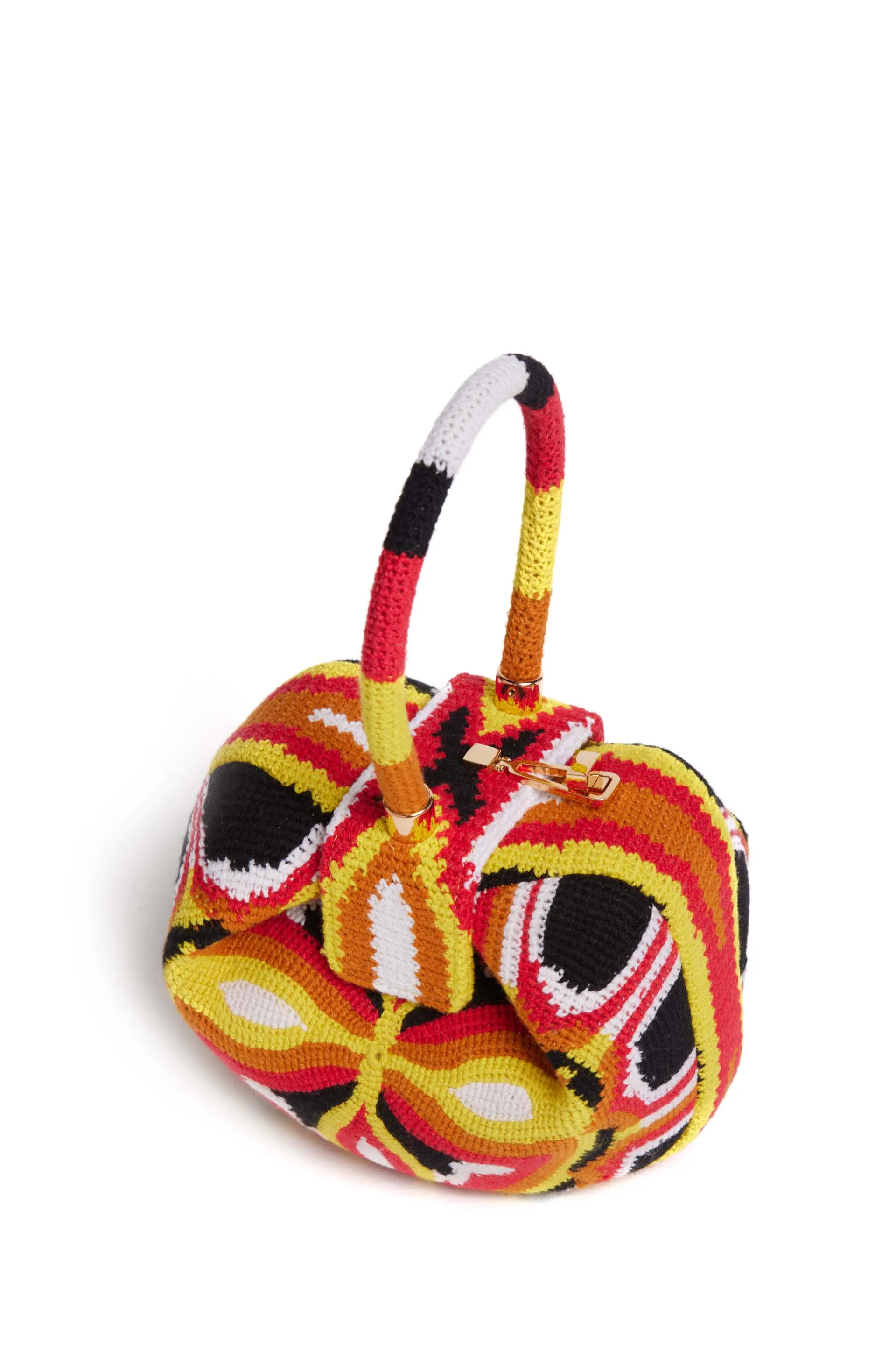 Demi Bag in Red, Yellow & Black Crochet