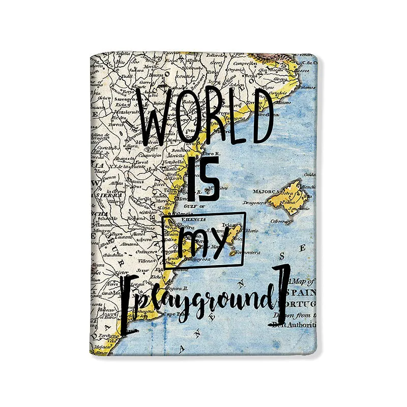 Designer Passport Cover - World Map