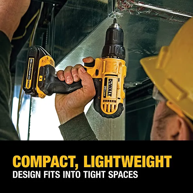 DeWalt - #DCD771C2 - 20V Max Cordless Drill / Driver Kit, Compact, 1/2-Inch