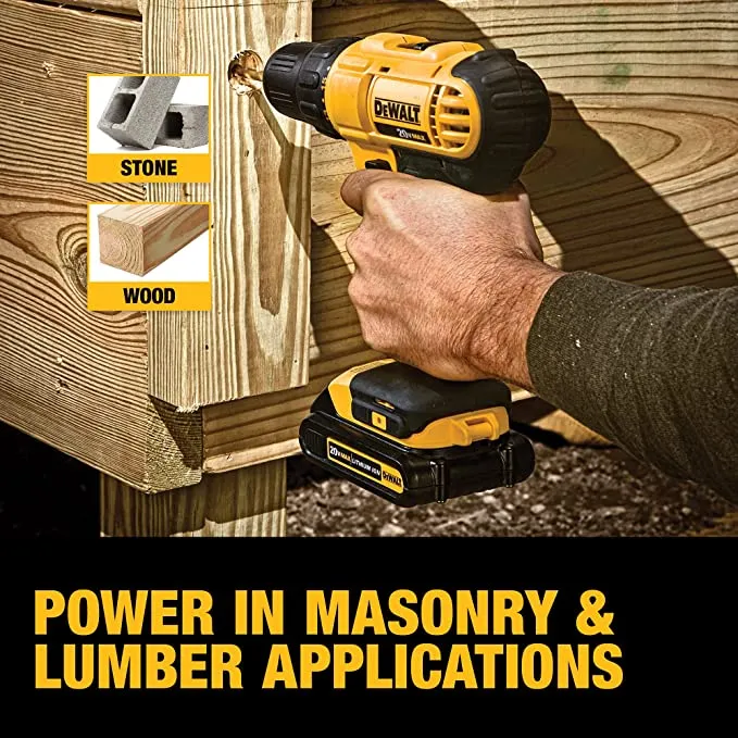 DeWalt - #DCD771C2 - 20V Max Cordless Drill / Driver Kit, Compact, 1/2-Inch