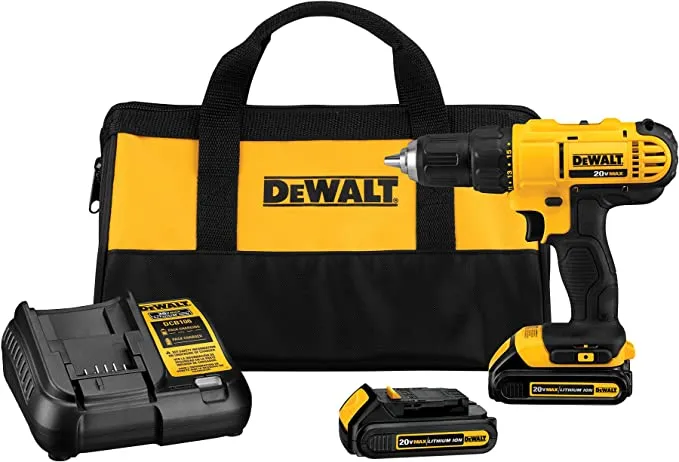 DeWalt - #DCD771C2 - 20V Max Cordless Drill / Driver Kit, Compact, 1/2-Inch