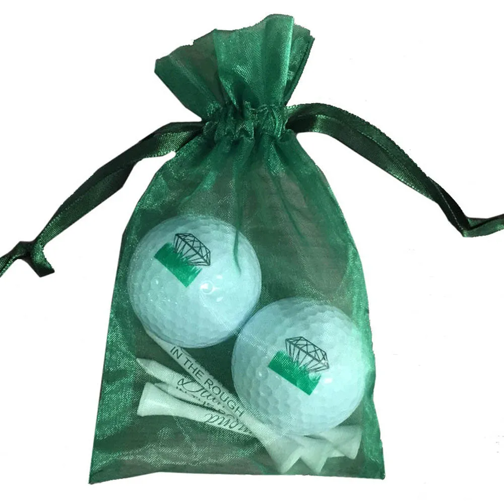 Diamond In The Rough 2 Golf Balls & 4 Tees Pack