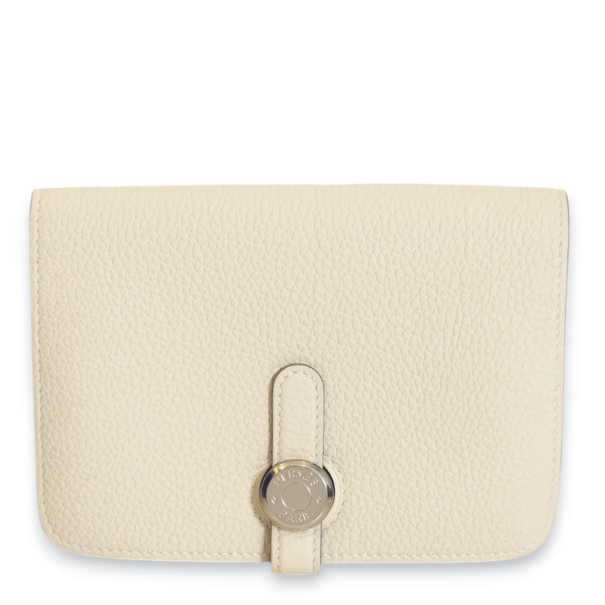 Dogon Compact Craie Wallet in Togo, Palladium hardware