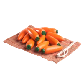 Educational Carrots Counters Play set of 12 in linen bag