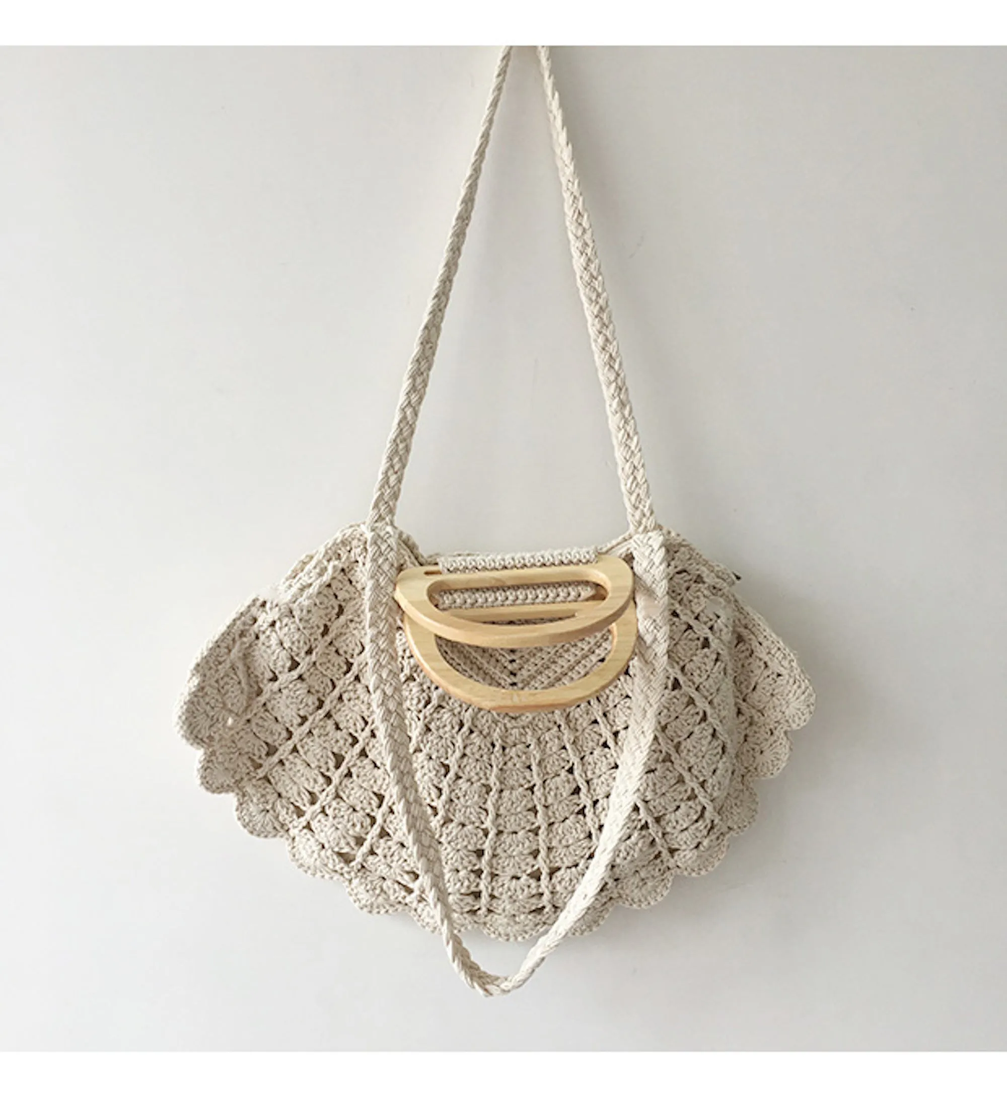 Elena Handbags Artsy Shell Shaped Cotton Shoulder Bag