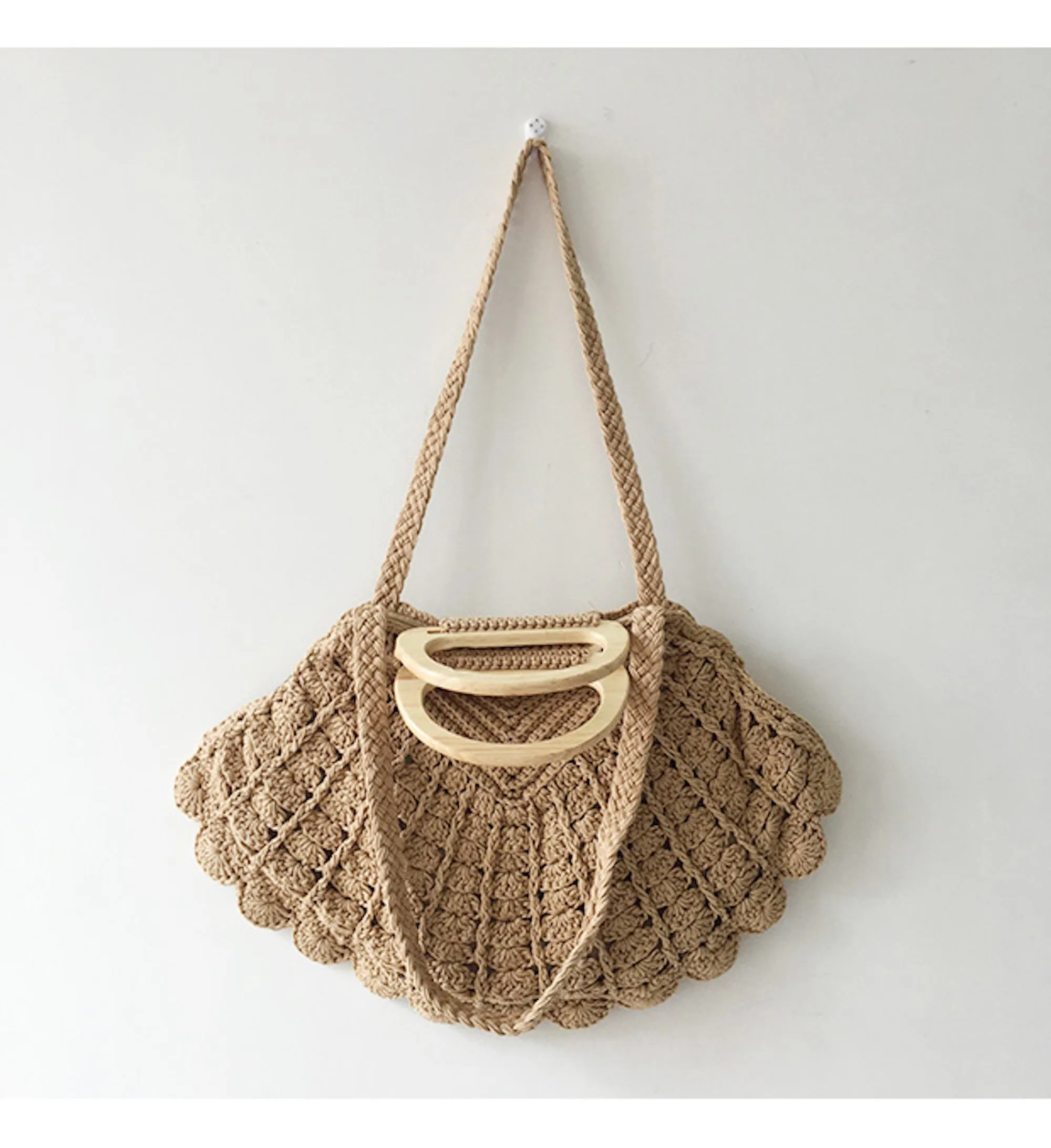 Elena Handbags Artsy Shell Shaped Cotton Shoulder Bag