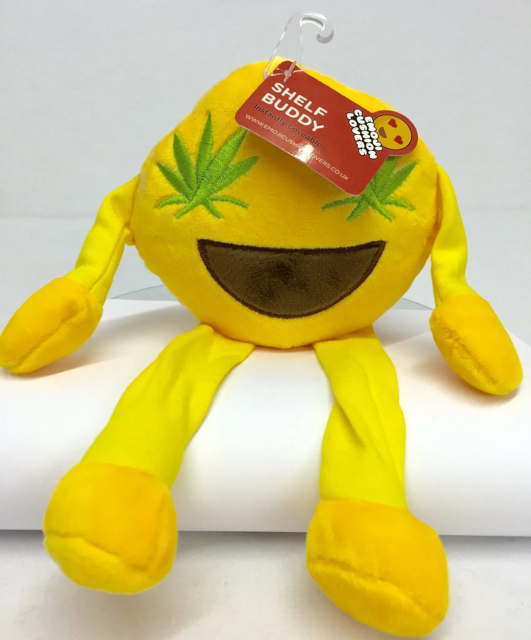 Emoji Shelf Buddy Plush with Green Leaf Design