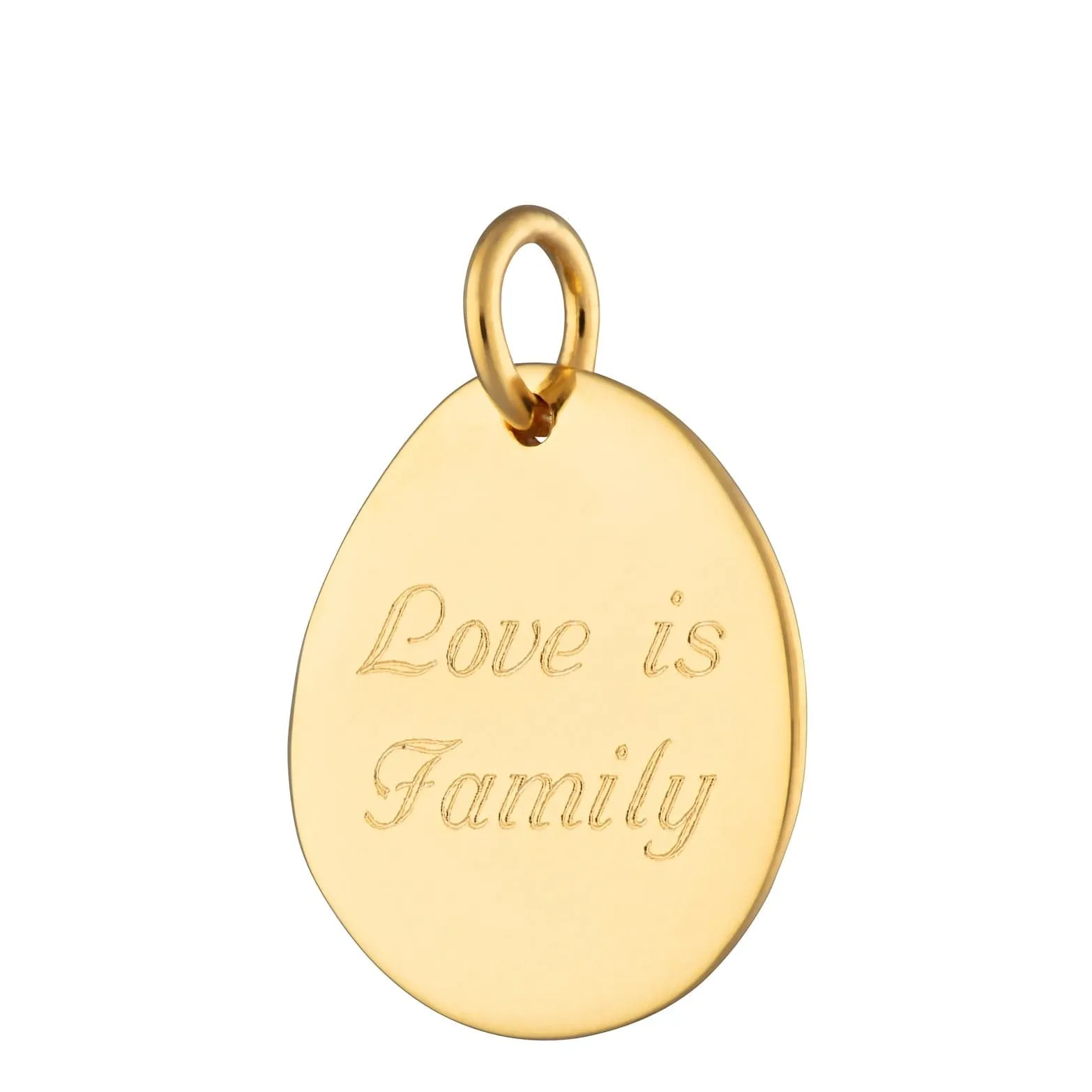 Engraved Gold Plated Pebble Charm (Medium)