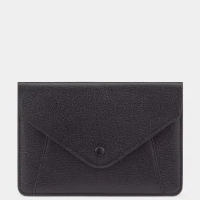 Envelope Passport Holder in Black Capra