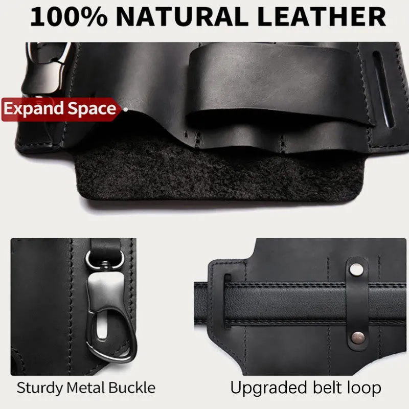 Everyday EDC Durable Belt Organizer Men's Belt Leather Multi Tool Sheath