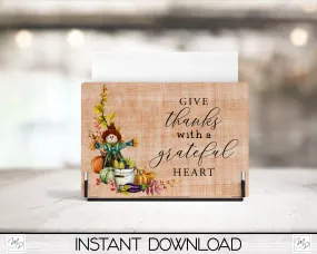 Fall Scarecrow Napkin Holder PNG Design for Sublimation, Digital Download