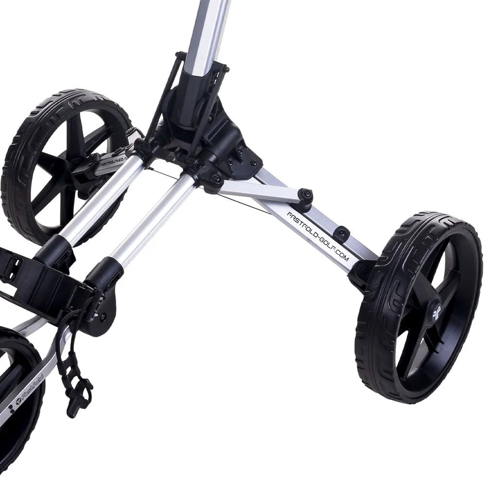 Fastfold Square 3-Wheel Push Trolley - Silver/Black