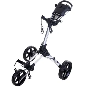 Fastfold Square 3-Wheel Push Trolley - Silver/Black