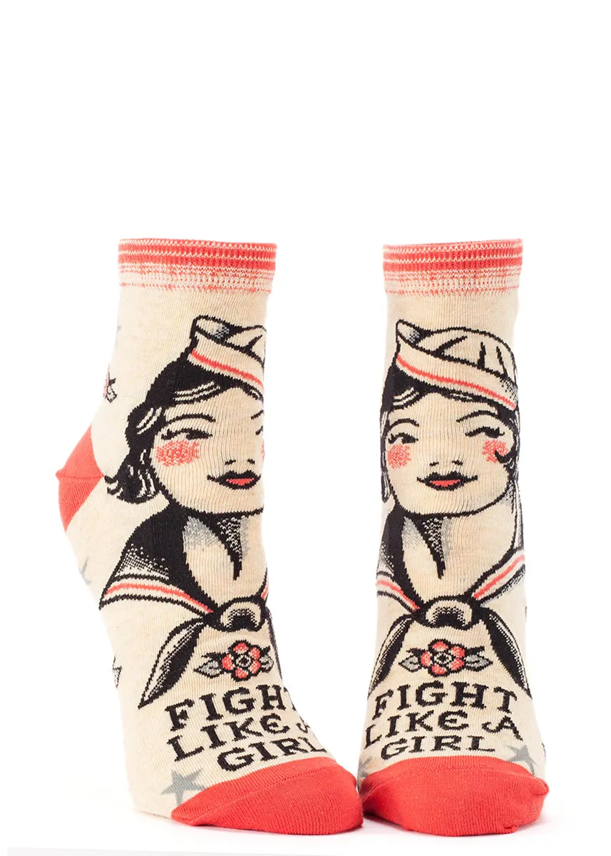 Fight Like a Girl Ankle Socks