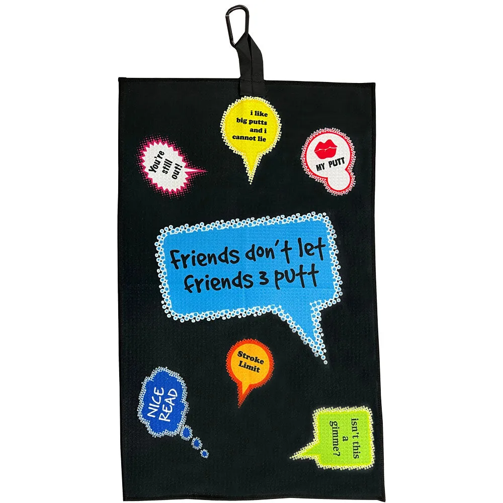 Friends (Funny Putting Sayings) Waffle Golf Towel