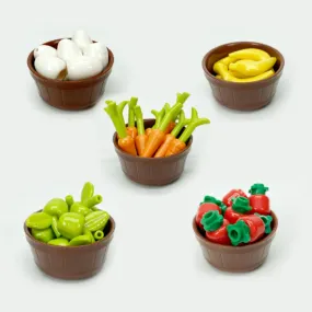 Fruit and Vegetable Basket Small Grain Building Block Moc Set Accessories