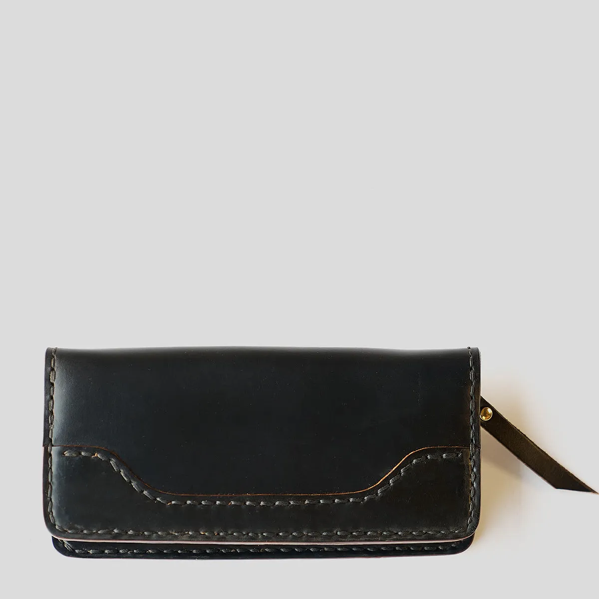 Garrison Shell & Horse Long Wallet | Black