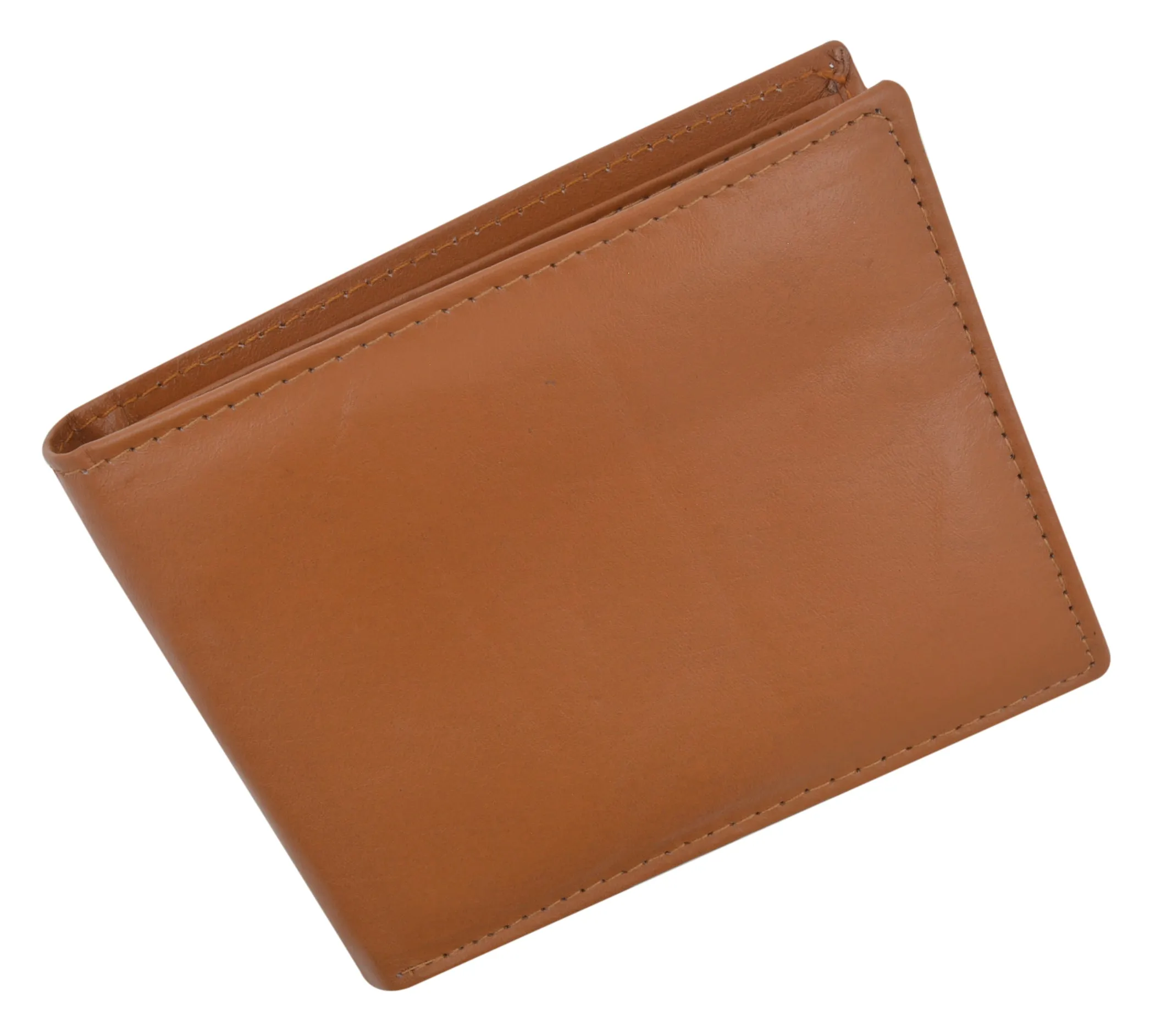 Genuine Cowhide  Leather Bifold Credit Card ID Holder Wallet with Coin Pouch 59CF