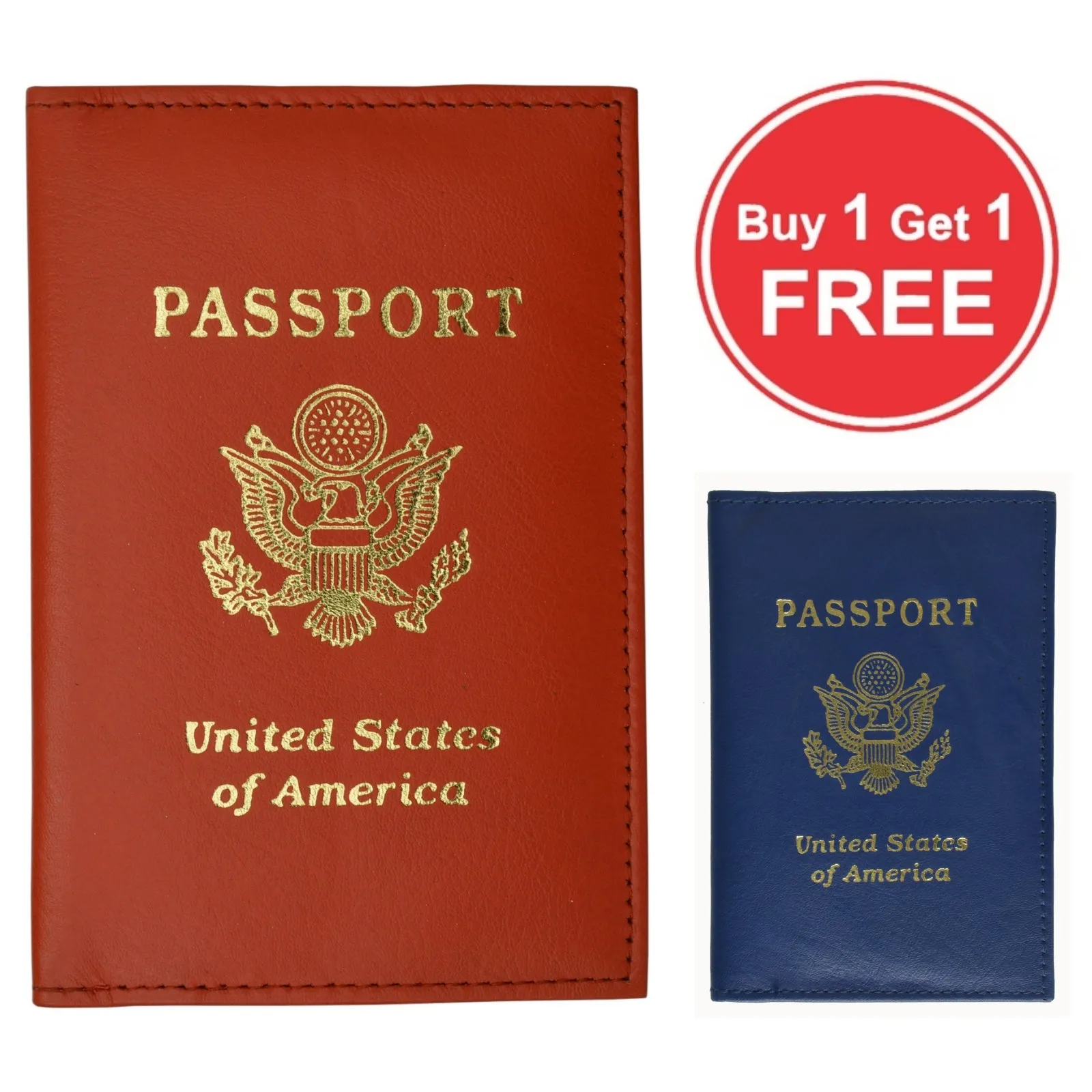 Genuine Leather Passport Cover Holder Case for Travel Best Gift BUY 1 GET 1 FREE