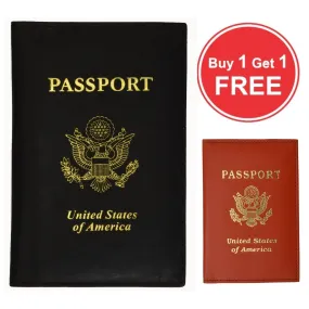 Genuine Leather Passport Cover Holder Case for Travel Best Gift BUY 1 GET 1 FREE