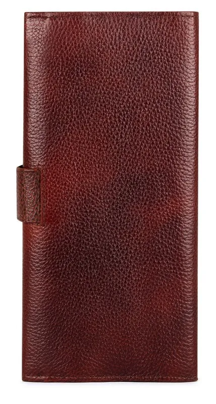 Genuine Leather Passport Wallet - Spacious, Lightweight | Includes Card Holder | 24.5 x 12.5 x 3 CM | Mahogany