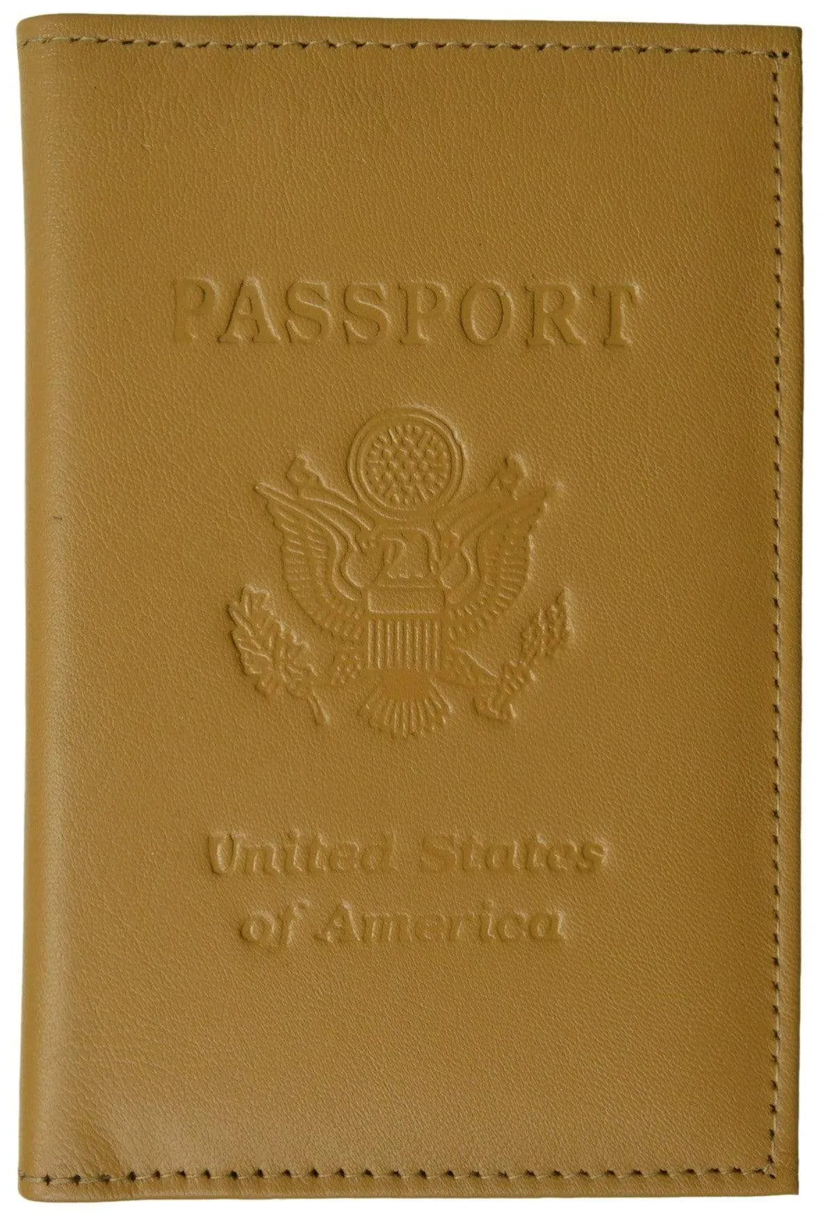 Genuine Leather USA Passport Cover, Holder and Case for International Travel 151 CF USA BLIND (C)