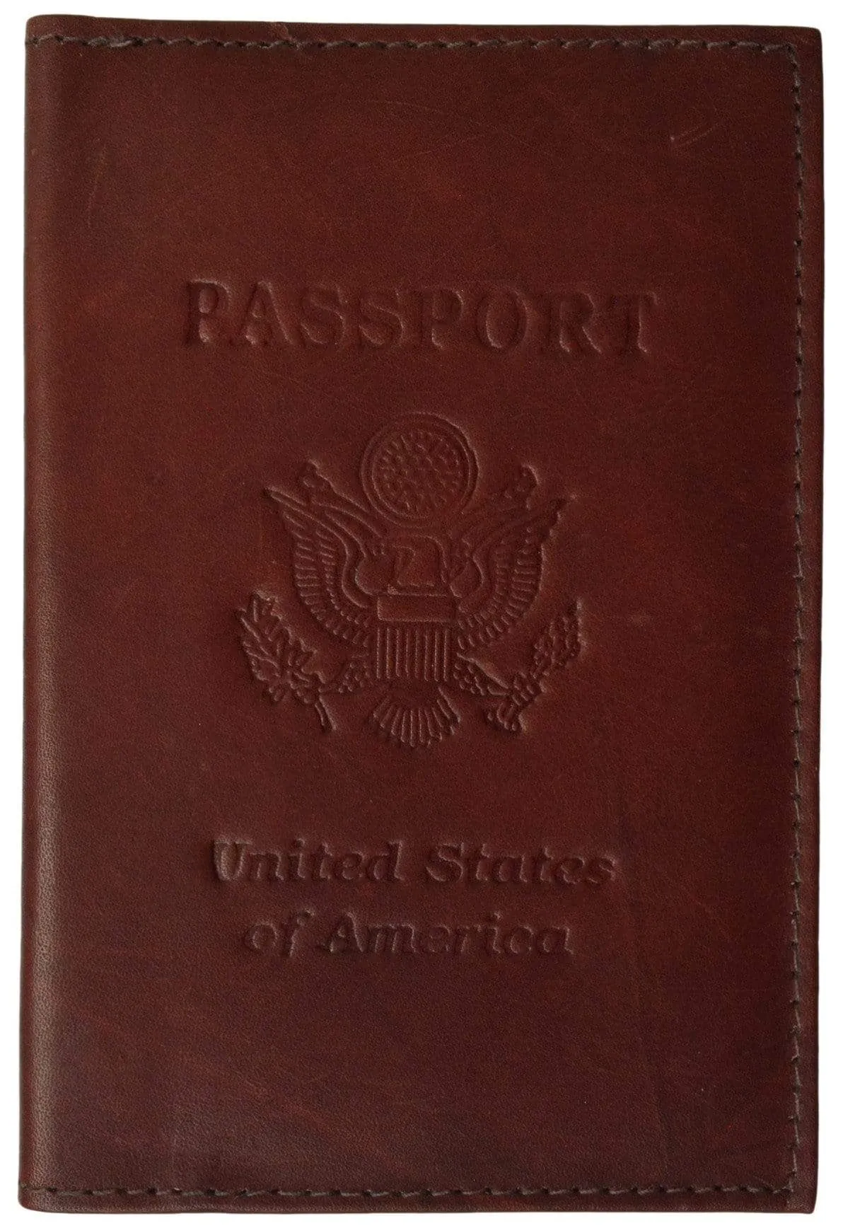 Genuine Leather USA Passport Cover, Holder and Case for International Travel 151 CF USA BLIND (C)