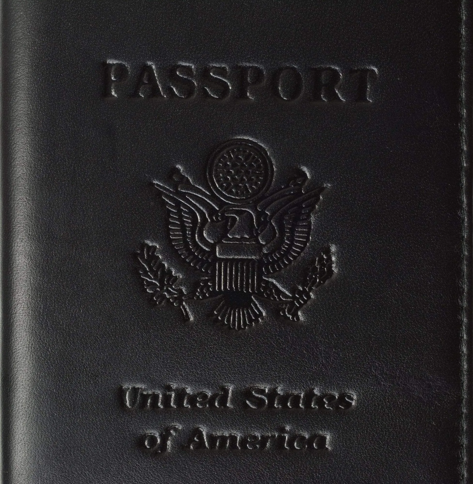 Genuine Leather USA Passport Cover, Holder and Case for International Travel 151 CF USA BLIND (C)