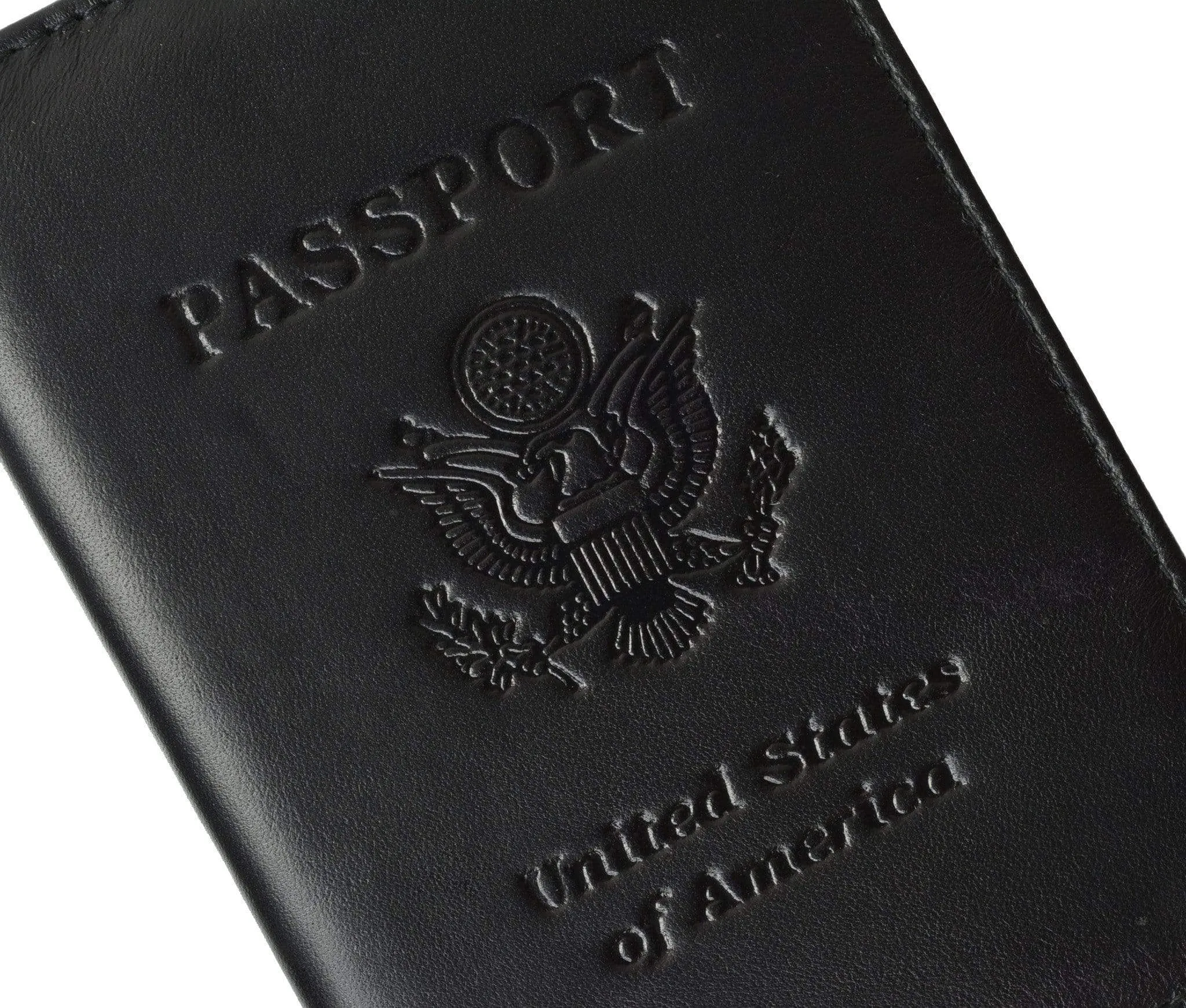 Genuine Leather USA Passport Cover, Holder and Case for International Travel 151 CF USA BLIND (C)