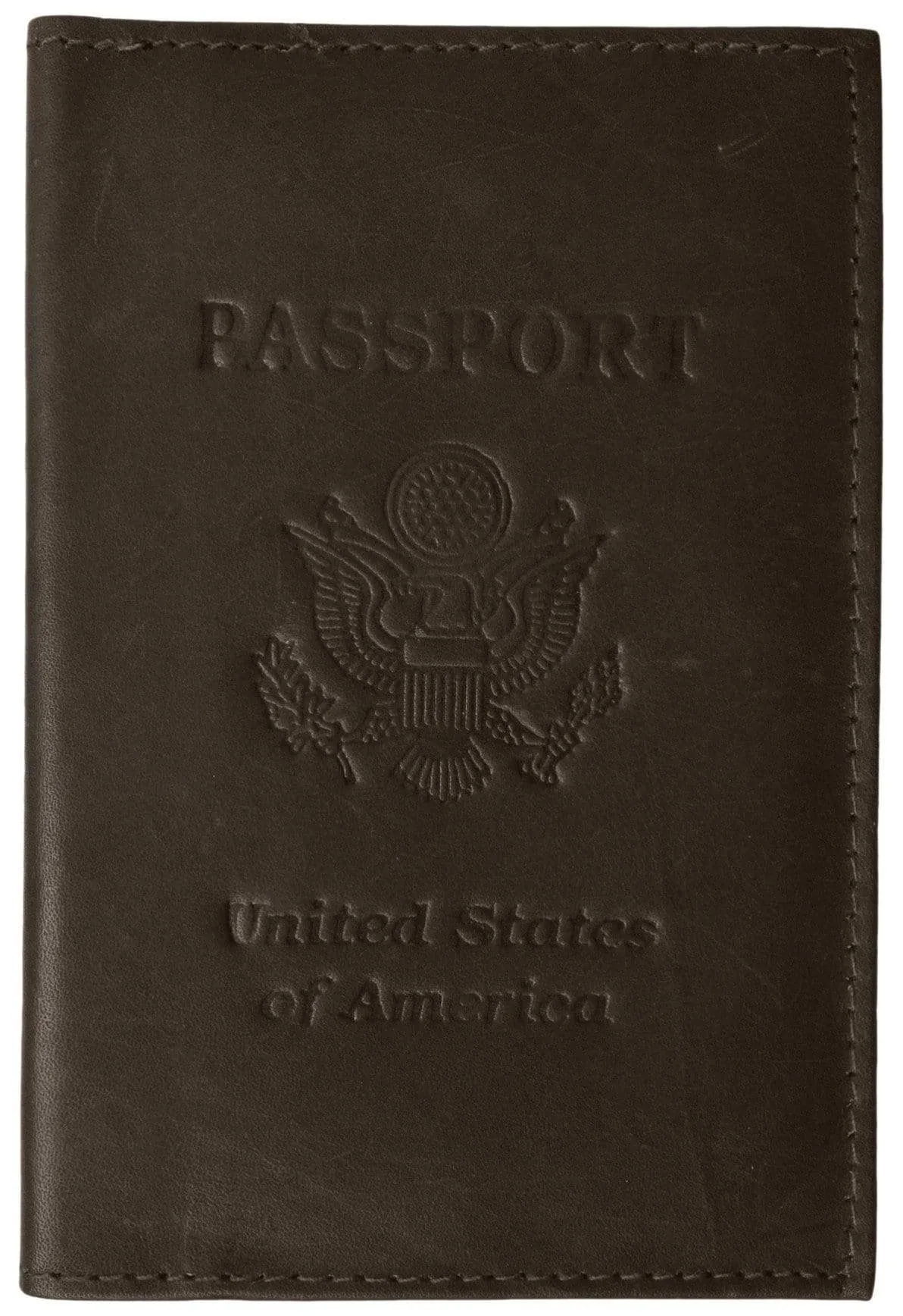 Genuine Leather USA Passport Cover, Holder and Case for International Travel 151 CF USA BLIND (C)