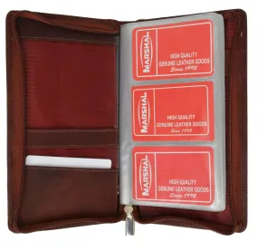 Genuine Leather Zip Around Large Business Credit Card Holder 3670 CF (C)