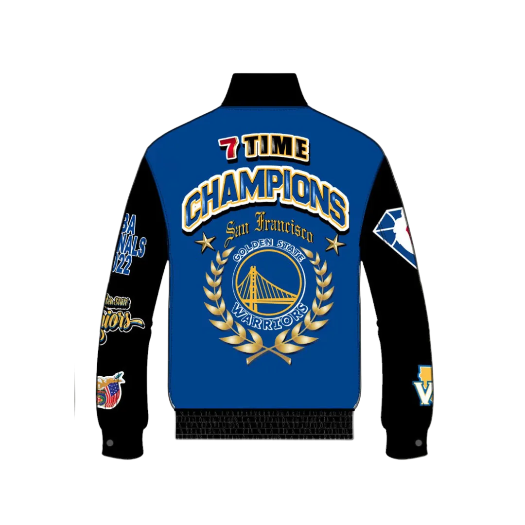 GOLDEN STATE WARRIORS 7TH CHAMPIONSHIP WOOL & LEATHER JACKET