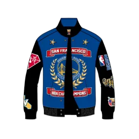 GOLDEN STATE WARRIORS 7TH CHAMPIONSHIP WOOL & LEATHER JACKET