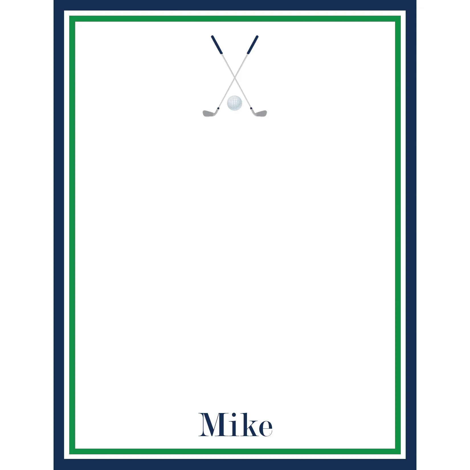 Golf Clubs Personalized Notepad