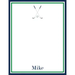 Golf Clubs Personalized Notepad