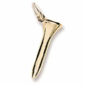 Golf Tee Charm in Yellow Gold Plated