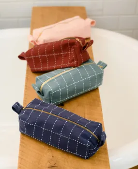 Grid-Stitch Small Toiletry Bag