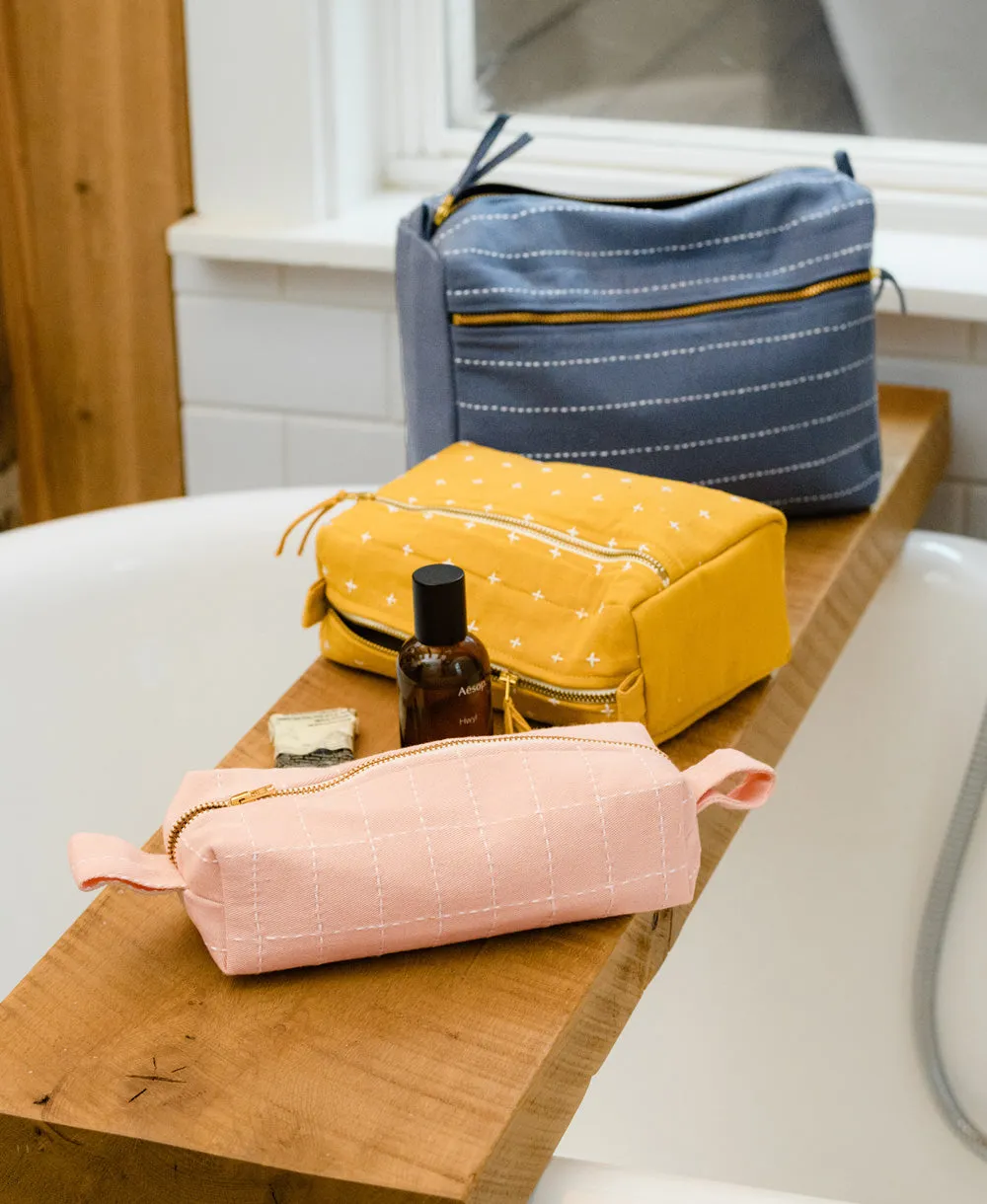 Grid-Stitch Small Toiletry Bag