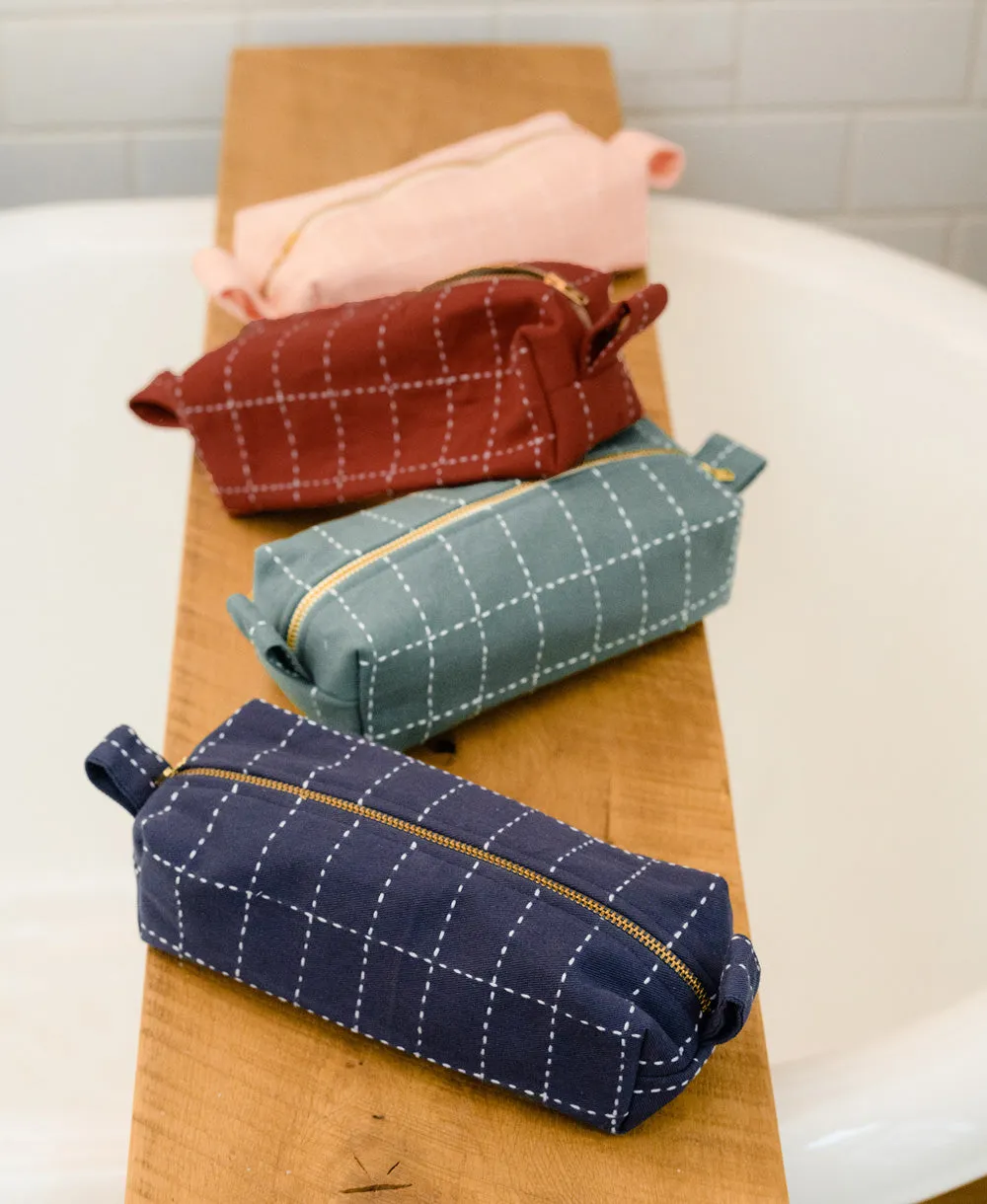 Grid-Stitch Small Toiletry Bag