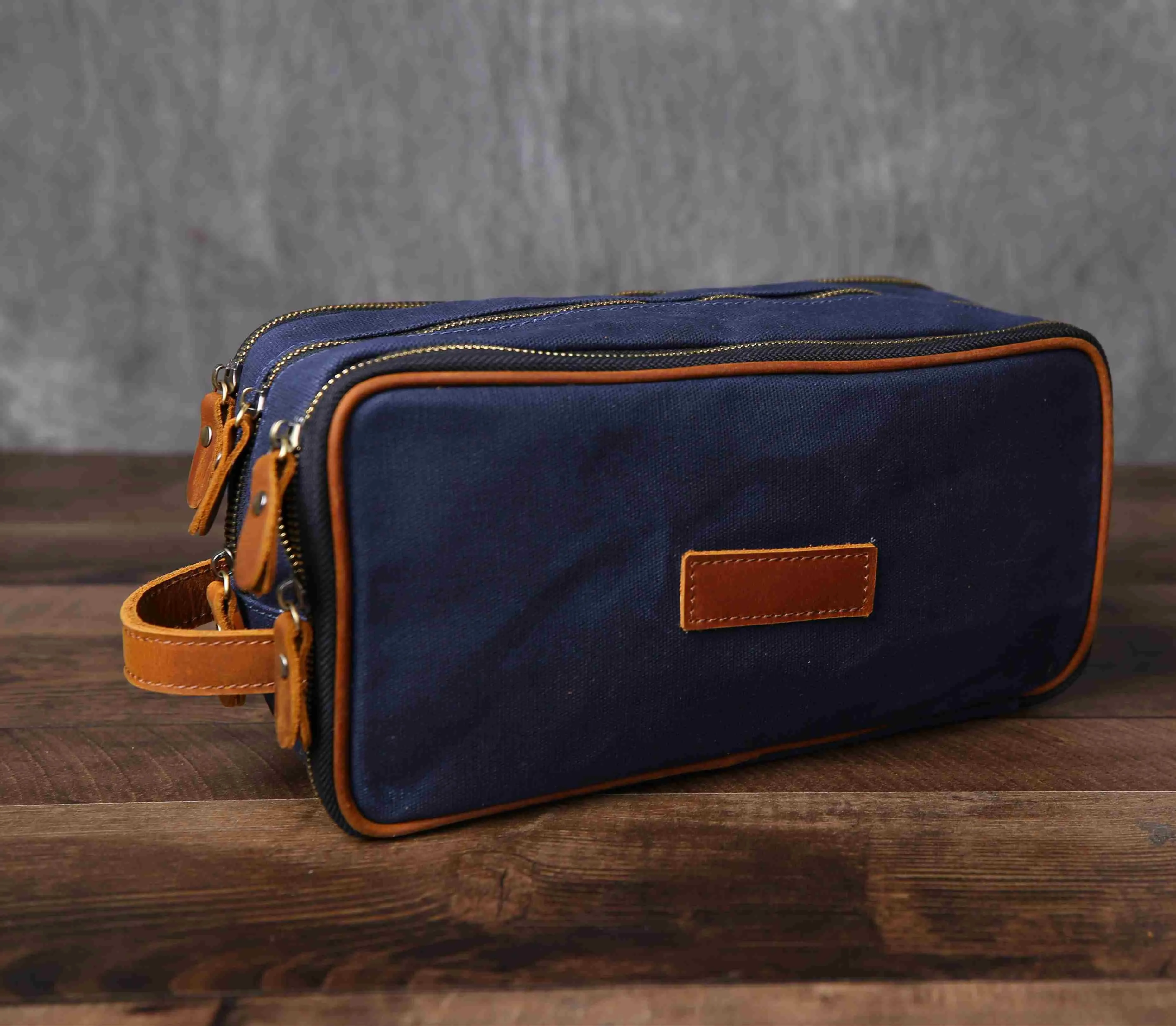 Groomsmen Gift Canvas Toiletry Bag Waxed Canvas Dopp Kit Shaving Kit Bag