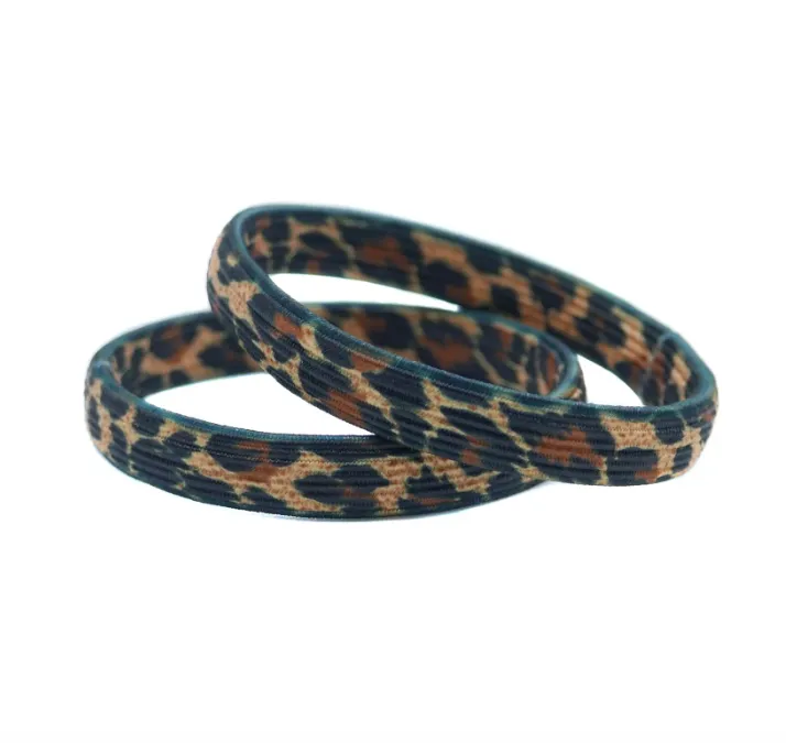 Hair Elastics | Set of 2 Brown Leopard